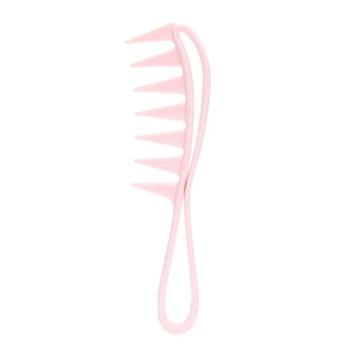 Vista 7 de Peine desenredante de dientes anchos para ducha, peine flexible de amplia separación, peine hueco, peine antiestático desenredante para el cabello