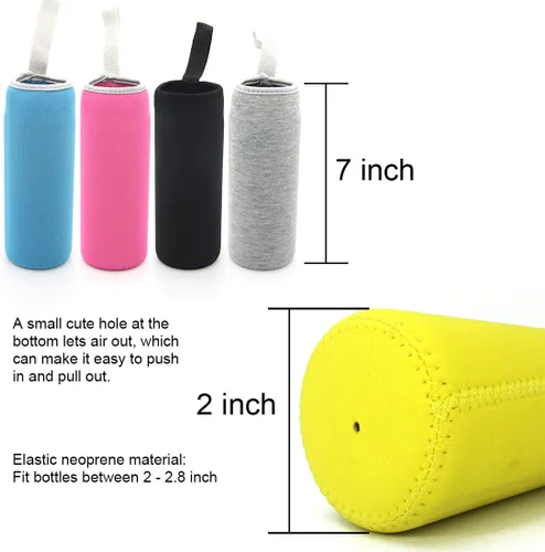 Vista 2 de Kvvdi Paquete de 8 fundas de neopreno para botella de agua de 12 oz - 18 onzas, funda de botella de vidrio aislada de 16.9 oz