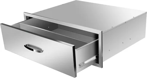 Vista 18 de Cajón individual para cocina al aire libre, 14 pulgadas de ancho x 8.5 pulgadas de alto x 23 pulgadas de profundidad, cajones de acceso de acero