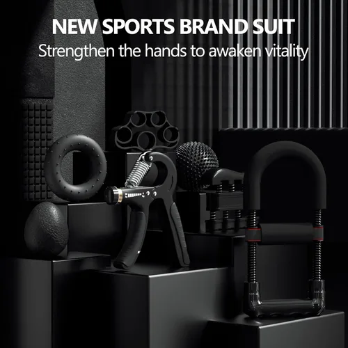 Vista 7 de Kit de fortalecimiento de agarre de mano, juego definitivo para entrenamiento de antebrazo, entrenador de fuerza de agarre ajustable, pelota
