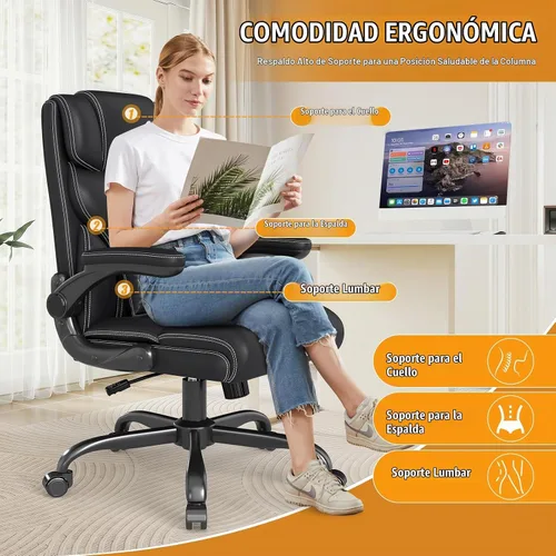 Vista 4 de Executive Office Chair with Flip-up Armrests,Ergonomic Computer Desk Chairs