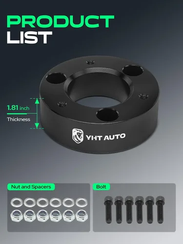 Vista 5 de YHTAUTO Kit de elevación de nivelación delantera de 3 pulgadas, espaciadores de puntal de aluminio con kit de herramientas compatible con Nissan