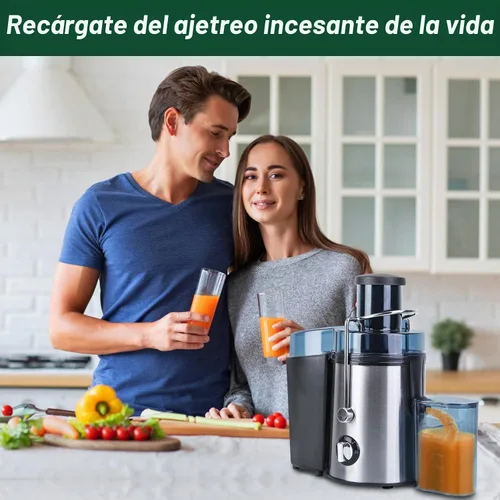 Vista 7 de Máquina exprimidora, extractor de exprimidor centrífugo de 1000 W con boca ancha de 2.6 pulgadas para frutas y verduras enteras, exprimidor