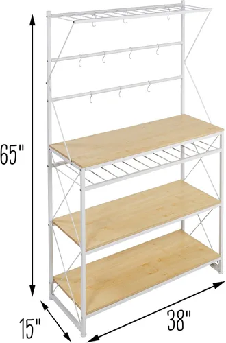 Vista 3 de Honey-Can-Do Estante de cocina para panadero, blanco/roble SHF-09513 blanco