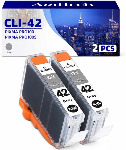 Vista 11 de CLI-42 Pixma Pro-100 - Cartucho de tinta de repuesto para Canon CLI42 GY CLI-42 LGY compatible con impresoras Pixma Pro-100 Pro-100s, paquete de 4