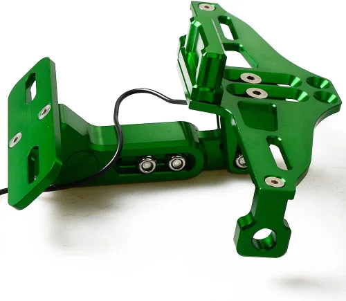 Vista 5 de Soporte universal para placa de matrícula de motocicleta, cola trasera, soporte para placa de matrícula, eliminador de guardabarros con luz LED