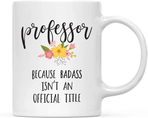 Vista 7 de Andaz Press Taza de café de 11 onzas, regalo de broma, tía porque Badass no es un título oficial, gráfico floral, 1 paquete