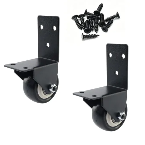 Vista 8 de Semetall Ruedas de montaje lateral de 2 pulgadas, ruedas silenciosas de goma en forma de L de 600 libras, ruedas giratorias de 360 grados