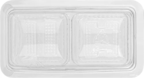 Vista 18 de Restaurantware Thermo Tek - Contenedores de postre de 5.3 x 2.6 x 1.8 pulgadas, 100 compartimentos duales transparentes para llevar, con tapa