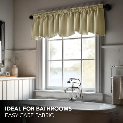 Vista 9 de Cenefas Deconovo festoneadas para cortinas pequeñas para oscurecimiento con barra de cortina sólida