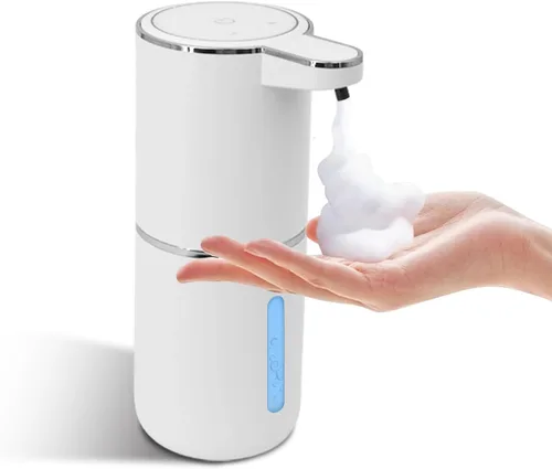 Vista 10 de Dispensador de jabón espumoso, dispensador automático de jabón, dispensador automático de jabón de 13.5 oz/13.5 fl oz, sin contacto, recargable por