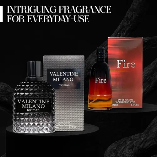 Vista 4 de Valentine Milano & Fire Cologne - Fragancia para hombres, fragancia Eau De Toilette para hombres, maravilloso regalo, aroma masculino para todo tipo