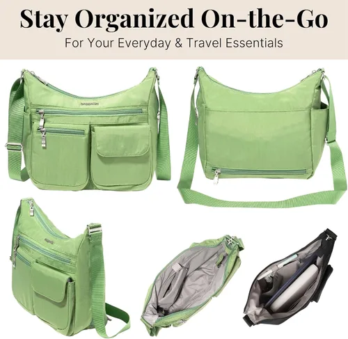 Vista 15 de Baggallini womens Everywhere Bagg Crossbody Women 11x9 Lightweight Nylon Hobo Water-resistant Travel Bag W/Rfid