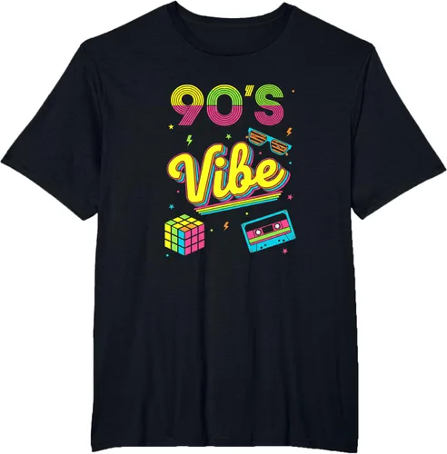 Vista 74 de 90s Nostalgia Retro Apparel - 90'S Vibe Retro T-Shirt Negro