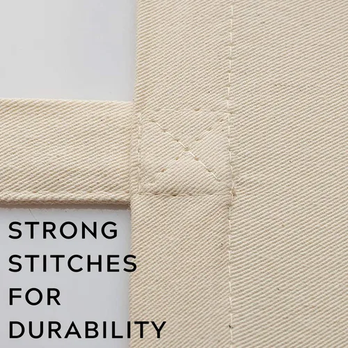 Vista 5 de WHITEWRAP Tote Bag Cloth Bags Foldable Shopping Bag with Sturdy Handles Cotton Tote Bag Lightweight Durable Reusable