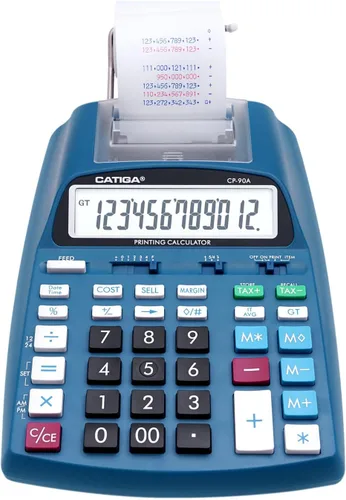 Vista 11 de CATIGA Calculadora de impresión con cinta de impresión - Máquina de adición de 10 teclas con rollo de papel, calculadora eléctrica de escritorio