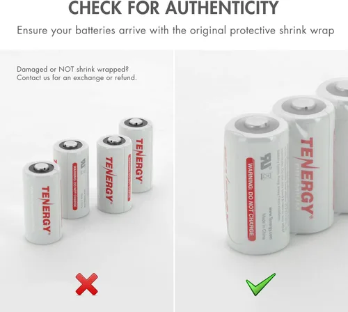 Vista 8 de Tenergy Paquete de 12 baterías de litio CR123A de 3 V no recargables, 1600 mAh para cámaras Arlo, baterías de litio fotográficas, cámaras