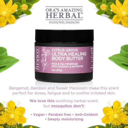 Vista 2 de Ora's Amazing Herbal Crema corporal ultra curativa, crema hidratante intensiva de karité para pieles extremadamente secas, aceite esencial relajante