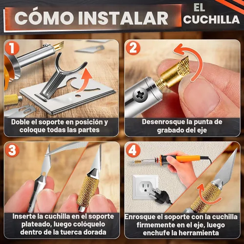 Vista 5 de Juego de herramientas de cortador de plástico de cuchillo caliente; 30 W