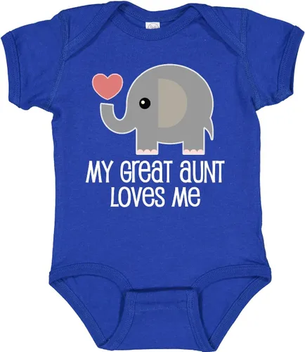 Vista 22 de inktastic Body para bebé Great Aunt Loves Me Elefante 0040 Negro