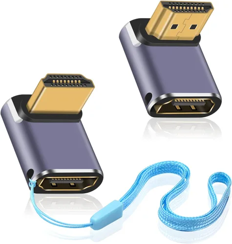 Vista 12 de Duttek 90 Degree HDMI Adapter 4 Styles, 8K HDMI 90 Degree Adapter[48Gbps, 8K@60Hz] Up&Down Angle, Left&Right Angle HDMI Male to Female Extender