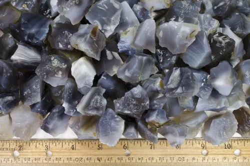Vista 3 de Fantasia Materiales: 1 lb Ágata Gris Piedras en bruto de la India