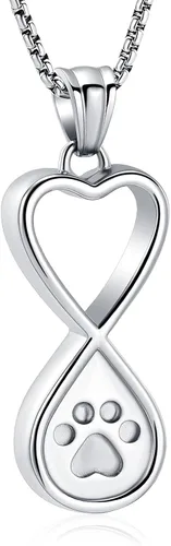Vista 13 de Oinsi Infinity Love Joyería de Cremación de Mascotas para Cenizas de Perro/Gato Recuerdo Funerario Collar con Colgante de Urna Joyería Conmemorativa