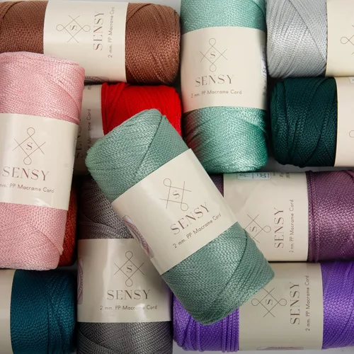 Vista 8 de Sensy Premium 2mm 229.5 metros de cuerda de poliéster 100% cordón de polipropileno Cordón de macramé 2mm Cordón para bolso de crochet Hilo