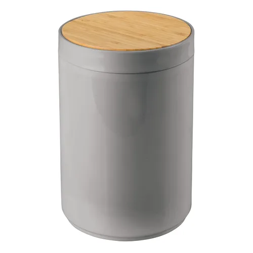 Vista 8 de mDesign Basurero de plástico redondo pequeño - Papelera de basura con contenedor de tapa de cierre oscilante - Papelera de baño - Sostiene residuos