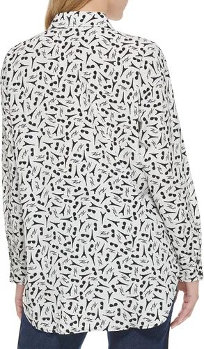 Vista 4 de Karl Lagerfeld Paris Everyday Blouse Woven Long Sleeve Shirts for Women