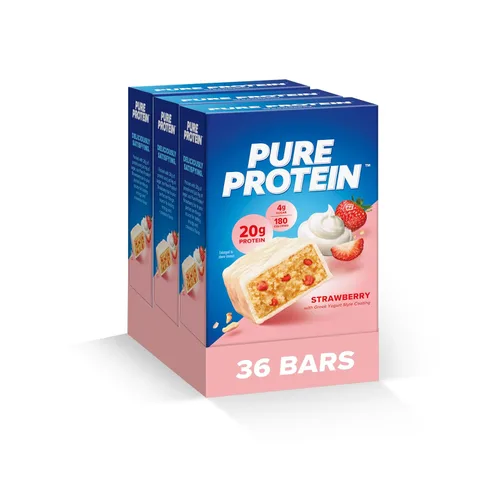 Vista 6 de Pure Protein - Barras de proteína masticable con chispas de chocolate, 0.71 oz de proteína, 36 unidades 0.11 oz de azúcar, 190 calorías, aperitivo
