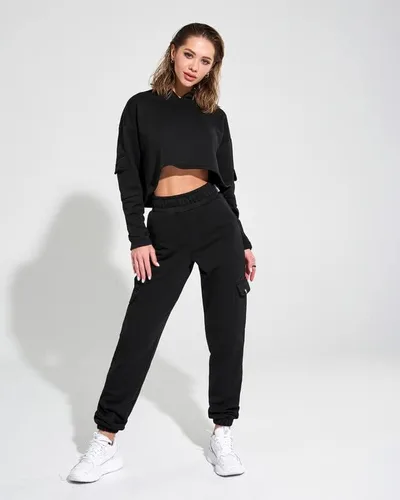 Vista 5 de Bona Fide Pantalones deportivos de cintura alta para mujer, pantalones deportivos para entrenamiento y yoga, cómodos pantalones holgados