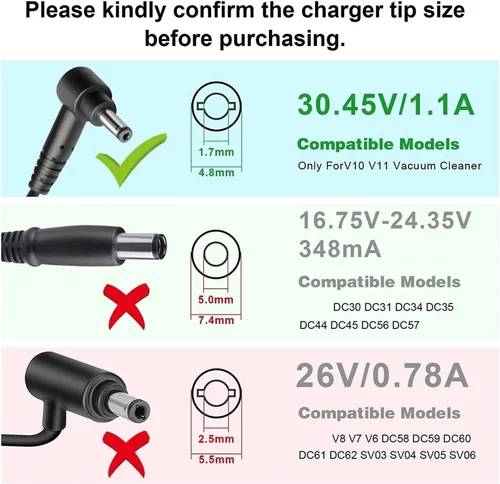Vista 6 de Adaptador de cargador para aspiradora V10 V11 V11 V12 V15 (color : V10 UE)