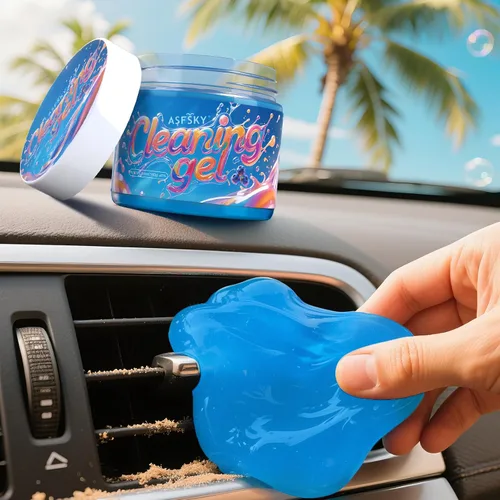Vista 17 de ASFSKY Gel de limpieza de coche (verde, magnolia), masilla de limpieza universal de polvo, limpiador de interior de coche, removedor de polvo