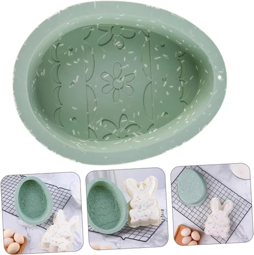 Vista 3 de Zerodeko Molde de silicona para pastel de silicona, molde de chocolate, molde seguro para microondas, molde de conejo, molde de vela de silicona