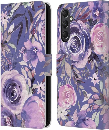 Vista 272 de Head Case Designs Officially Licensed Ninola Abstract Poppies Lilac Floral Leather Wallet Case Compatible with Samsung Galaxy A07 4G