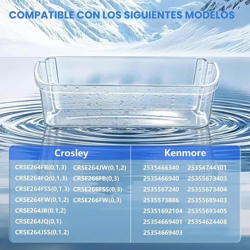 Vista 3 de 240323002 Estante para puerta de refrigerador compatible con Frigidaire y Kenmore