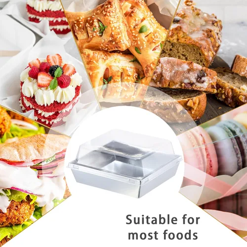 Vista 6 de Sieral Paquete de 60 cajas pequeñas de embutidos con tapas transparentes, mini contenedores de alimentos, cajas de postre desechables