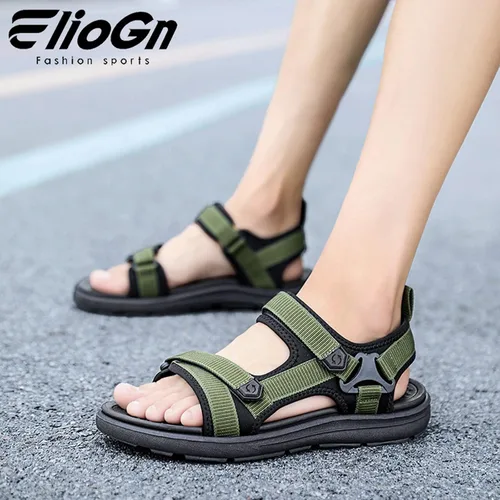 Vista 6 de Eliogn Sandalias deportivas para hombre, con soporte de arco, puntera abierta, para senderismo, senderismo, playa, verano, zapatos de agua