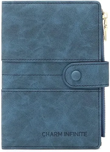 Vista 7 de Mudono Cartera delgada para pasaporte con bloqueo RFID, organizador de Negro