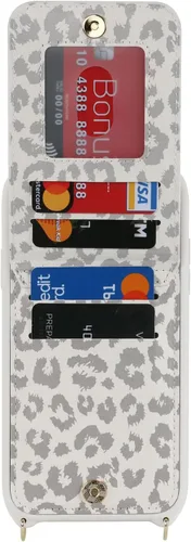 Vista 4 de Funda para iPhone 13 Pro Max con tarjetero y correa para mujer, bolsa cruzada con soporte de anillo con cremallera para monedero Apple13promax