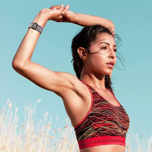 Vista 8 de Maledan Paquete de 3 correas elásticas compatibles con Fitbit Versa 2 bandas para mujeres y hombres, correas elásticas ajustables de nailon