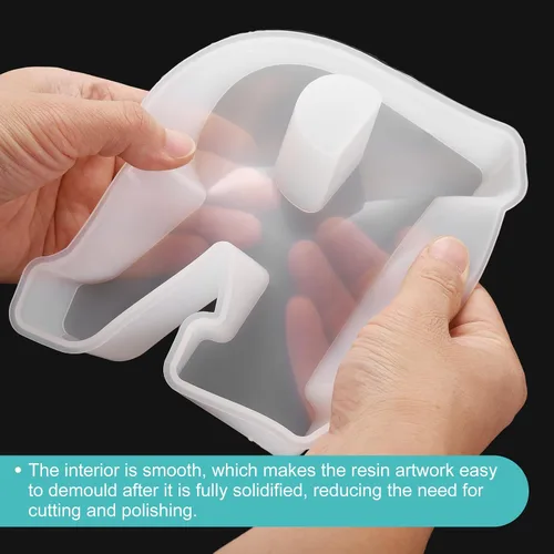 Vista 4 de HARFINGTON Moldeo de resina grande con letra S de 6 pulgadas, molde de silicona con alfabeto mayúscula 3D para arte de letreros de palabras