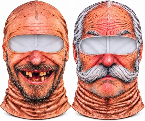Vista 11 de Realistic Funny Ski Mask for Men Women, Old Man Frosty Face Ski Mask #A3