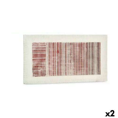 Vista 2 de Lienzo Gift Decor Blanco Rosa Rayas Con relieve 110 x 60 x 2,5 cm (2 Unidades)