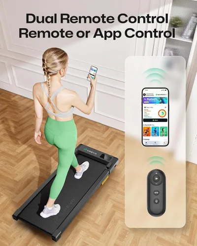 Vista 10 de UREVO Smart Walking Pad, Standing Desk Treadmill with Double Shock Absorption, Quiet Operation, Workout APP with Track Insights and MIIT Mode, Plug