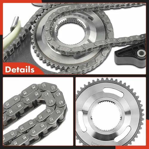 Vista 9 de A-Premium Kit de cadena de distribución de motor de 14 piezas con piñón, tensor y guía [compatible con SOHC, V6 3.7L] compatible con Dodge Ram 1500
