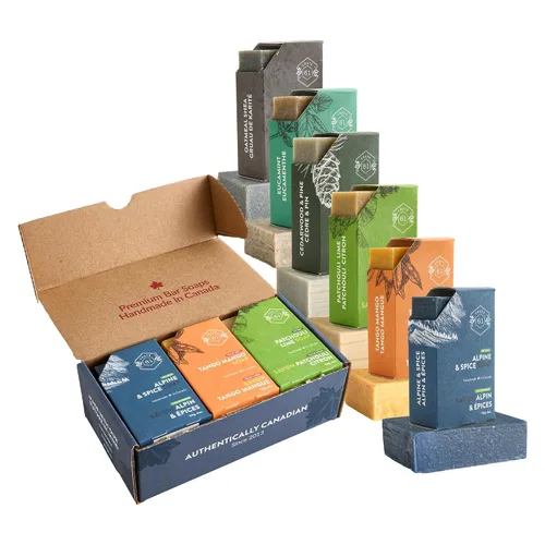 Vista 8 de Crate 61 Organics, Hecho a mano en Canadá, jabón en barra natural de proceso frío a base de plantas, con aceites esenciales de primera calidad, piel