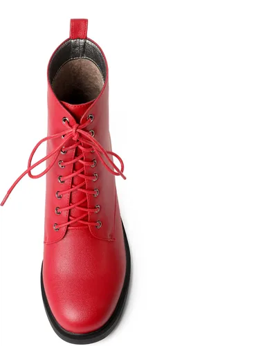 Vista 86 de ROSERWISH Botas altas de tacón bajo y grueso para mujer, con cordones, cómodas, modernas, con puntera redonda, de 2.5 pulgadas