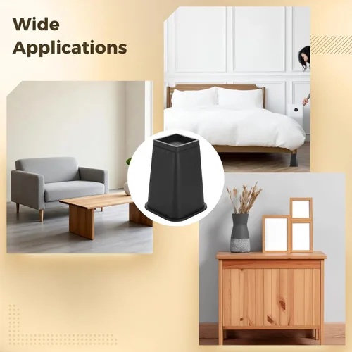 Vista 5 de yeesport Juego de 4 elevadores de cama de 8 pulgadas, elevadores de sofá resistentes de 8 pulgadas, elevadores de muebles con parte superior